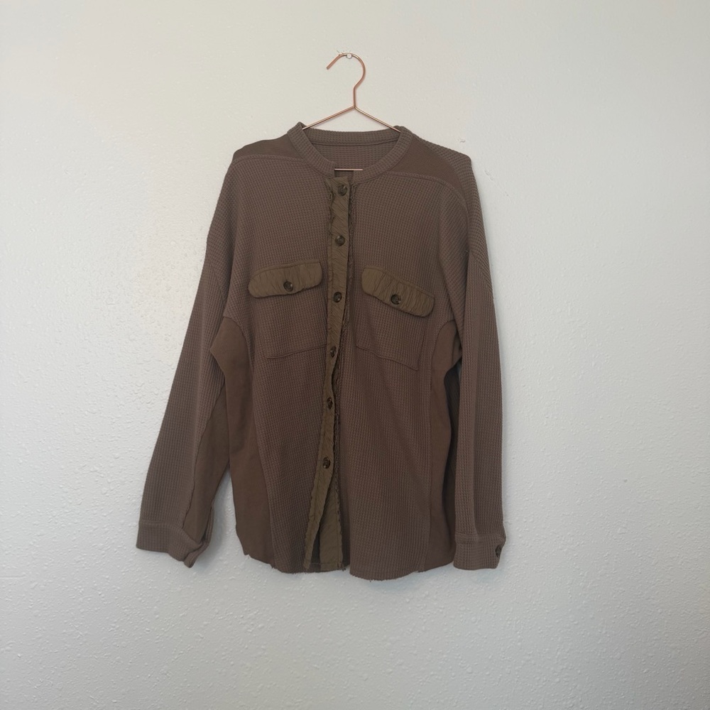 Brown Button-Up Women's Top